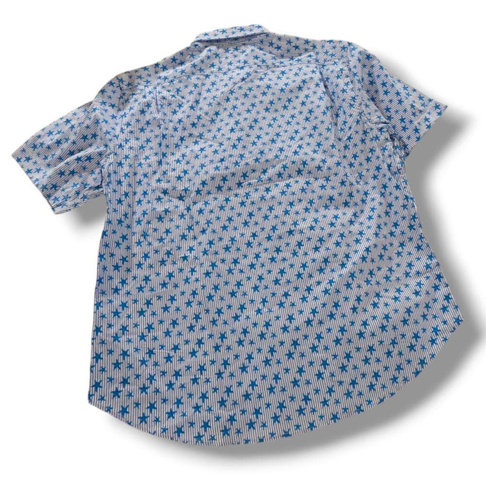Thomas Dean Blue and White Casual Button Down Shirt - Picture 2 of 7